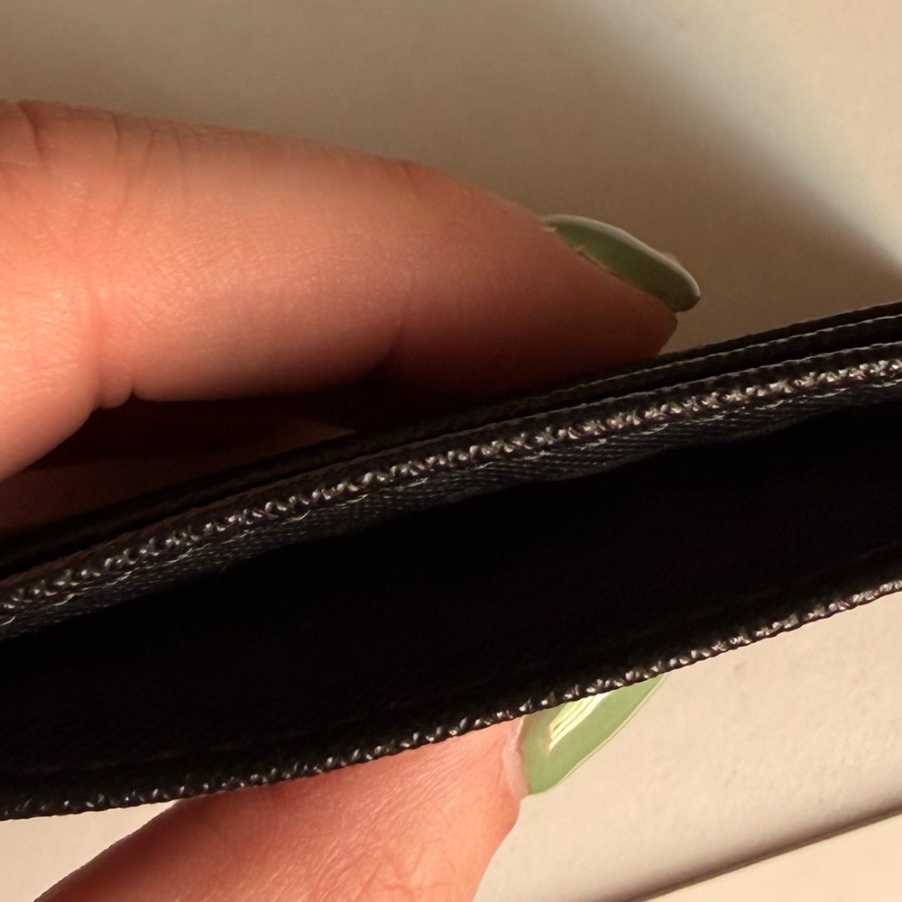 Calvin Klein Black Leather Card Case with Gold Logo - Picture 3 of 3